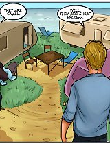 Hot sluts with milky tits starving for hard fuck in beach cartoon porn