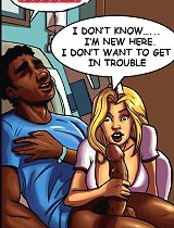 Interracial adult comics. Your lips look good on the black dick, blow that black flesh