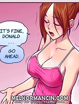 Chill out on porn comix, Janice. It's just a shower and that's it