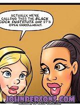 Very erotic cartoons with lusty cuties seducing black cock