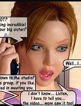 Nice blonde girl in 3d cartoon porn waiting for her sister that fucks with black men